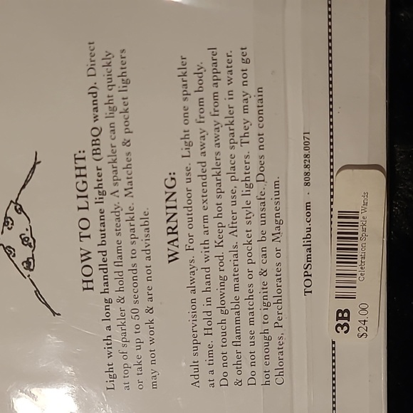 Vintage 1980's TOPS of MALIBU  Sparklers - Picture 4 of 6